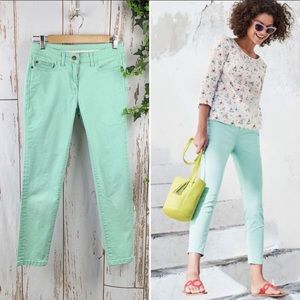 Boden Cropped Soho Skinny Jeans Mint Green EUC 6R